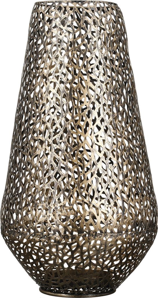 GILDE Kerzenständer Bodenwindlicht Purley antik gold H. 46 cm,84083