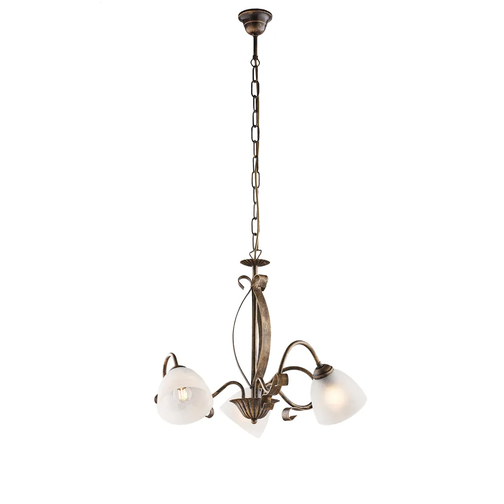 Lustre Forgiato fer marron d.51cm : solution éclairage doux et chic