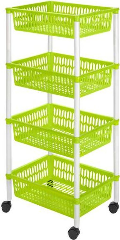 Cestino Su Ruote, 4 Livelli, 40X30X89Cm, Plastica Immagine del prodotto 