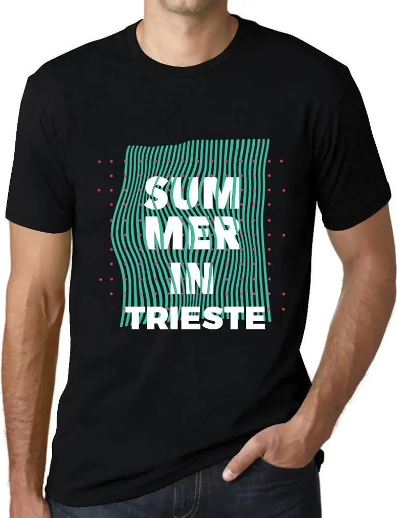 Herren Grafik T-Shirt Sommer in Triest – Summer In Trieste – Öko-Verantwortlich Vintage Jahrgang Kurzarm Lustige Druck Geburtstag Geschenk Mann