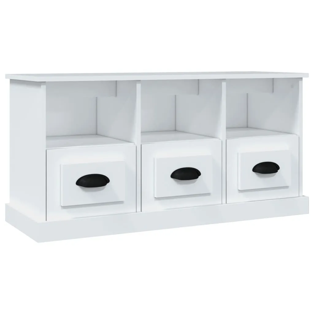 Mobile TV Bianco SYFAX™ 100x35x50 cm Multistrato - Sicuro e Facile
