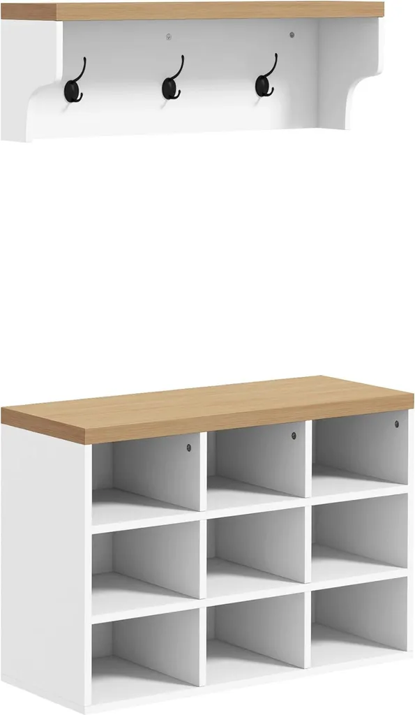 Vestiaire d'entrée pour ranger 9 paires de chaussures et vos manteaux
