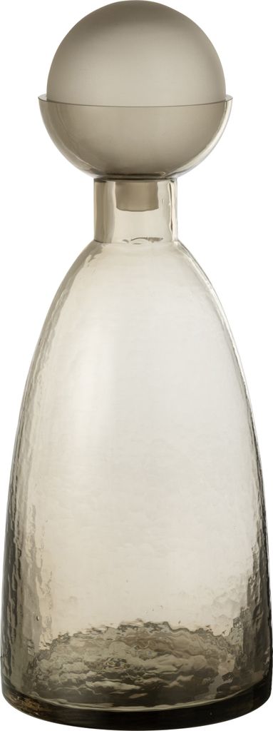 J-Line Vase Flasche+Deckel Yara Glas Greige Large