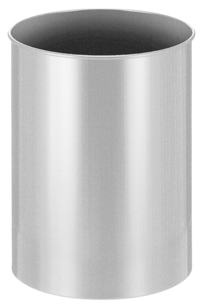 Runder Papierkorb 30 Liter silber
