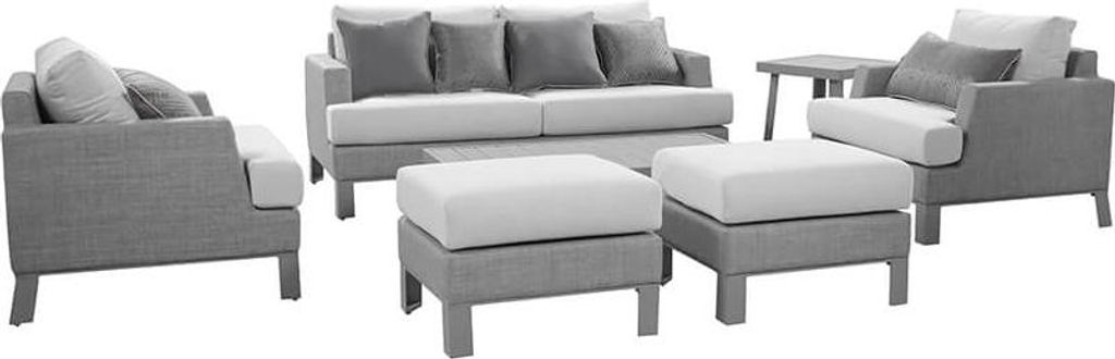 Home Deluxe – Gartenlounge Set HAVANNA – Farbe: Grau, Maße: 303x239x73, cm, inkl. Schutzabdeckung, wetterfest, Aluminium & Stoff I Loungemöbe...