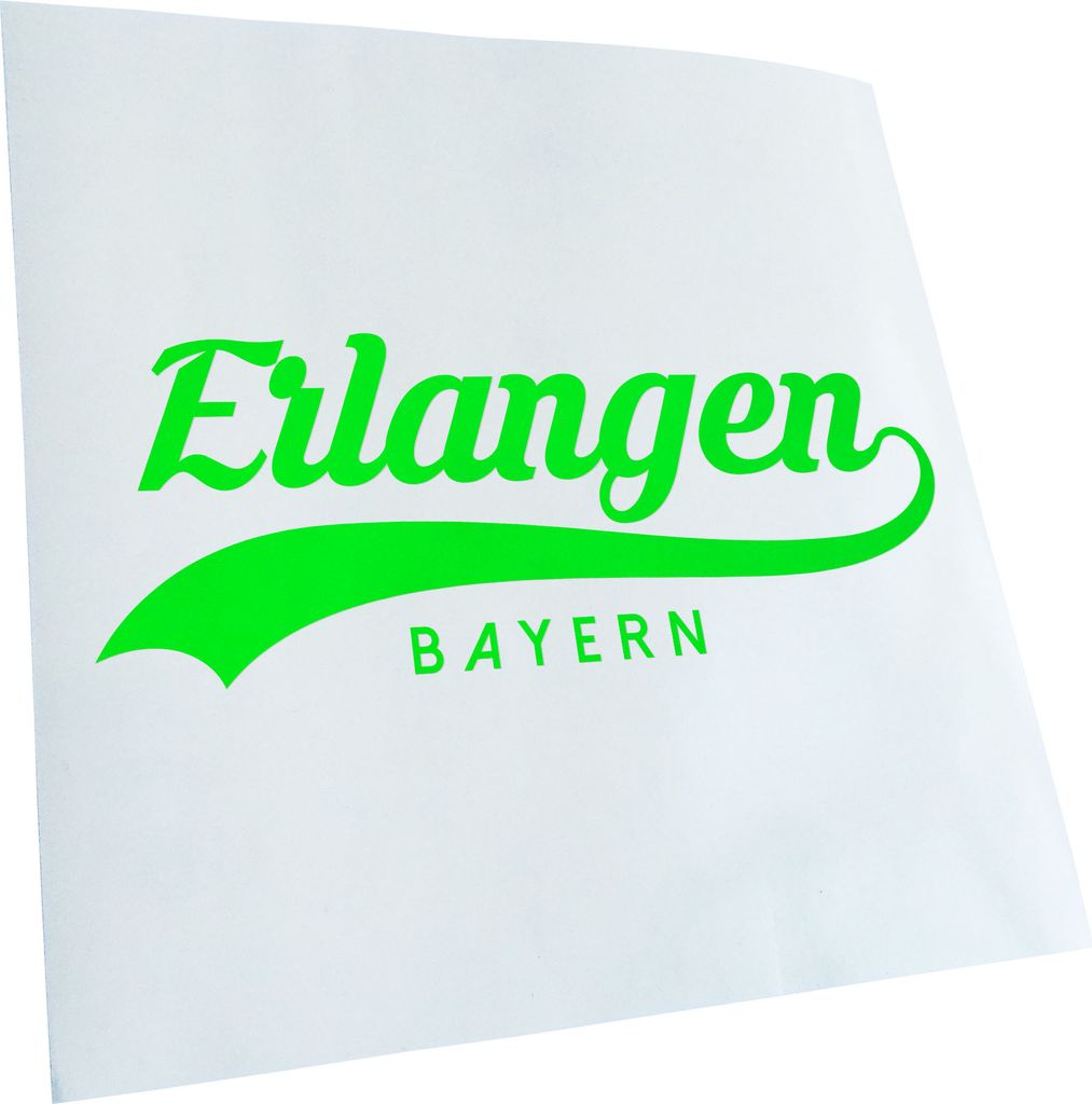 Kiwistar - Autoaufkleber - Erlangen Bayern - Lindgrün - 20x8cm - Aufkleber für Auto, Laptop, Fahrrad, LKW, Motorrad mehrfarbig JDM Decal Racing