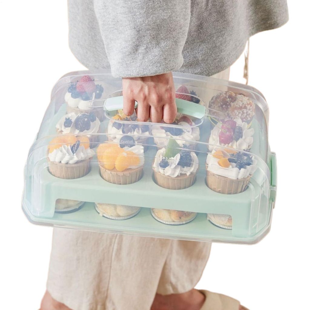 Cupcake Transportbehälter, 24 Cupcake Behälter Muffin Träger Transportbox - Wiederverwendbare Aufbewahrungsdose Für Muffin Kuchen Kekse Hochzei...