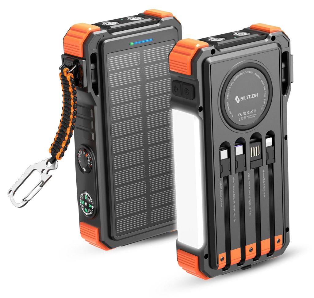 Siltcon® Solar Powerbank 20000mAh – Notfallset – 15W Produktbild 