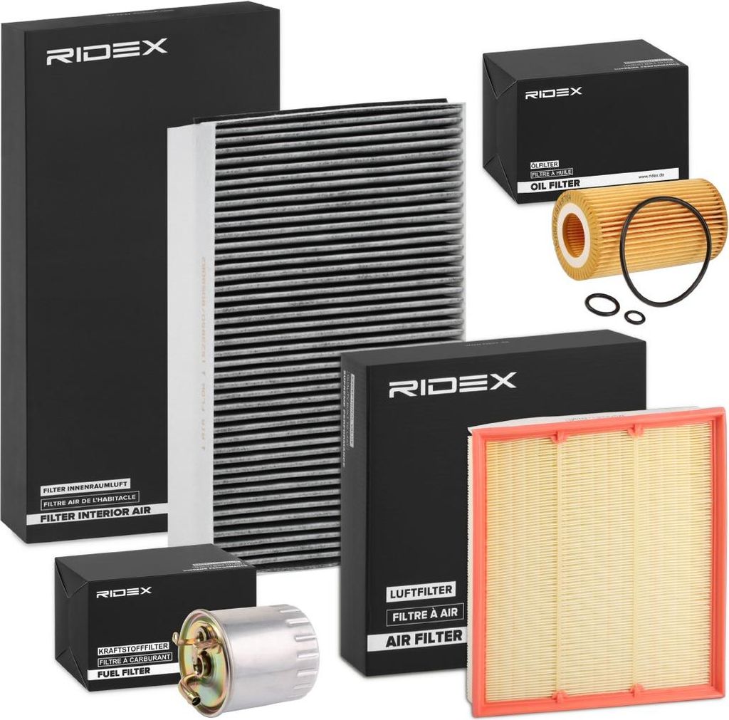 RIDEX Filterset Inspektionspaket Filtersatz passend für MERCEDES-BENZ SPRINTER 3-t Kasten (903) SPRINTER 3-t Bus (903) SPRINTER 2-t Kasten (901, 902)