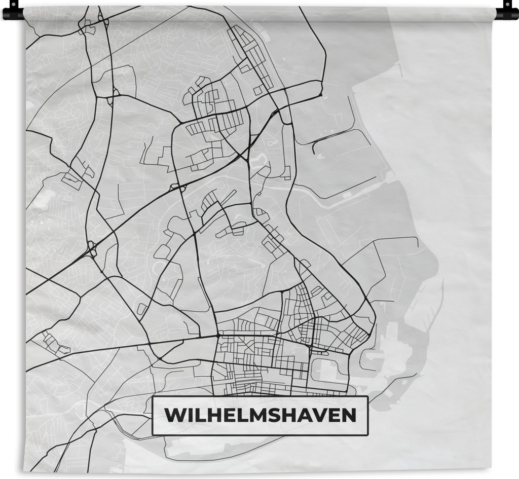 MuchoWow Wandteppich Wandbehang Stadtplan - Deutschland - Karte - Wilhelmshaven 150x150 cm Tapisserie Dekoration Wandtuch - Wohnaccessoires - Mod...