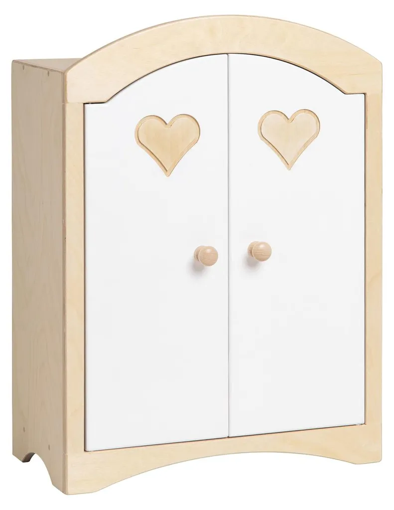 Rangement bois pour vêtements de poupée : vestiaire Van Dijk Toys blanc