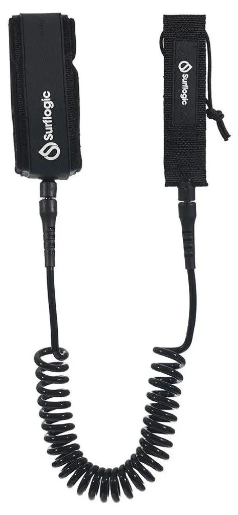 Leash de Stand Up Paddle 10 Pieds Surflogic - Attache Genou Confort Noir