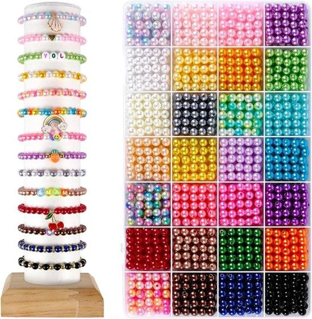 Perles multicolores pour bijoux DIY : lot de 500 perles en acrylique