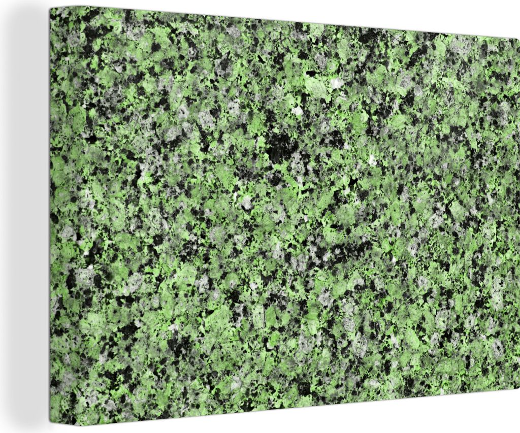 OneMillionCanvasses - Leinwandbilder - 150x100 cm, Pflastersteine - Grün - Granit, Wandbilder Kunstdruck Wanddekoration - Foto auf Leinwand - Ge...