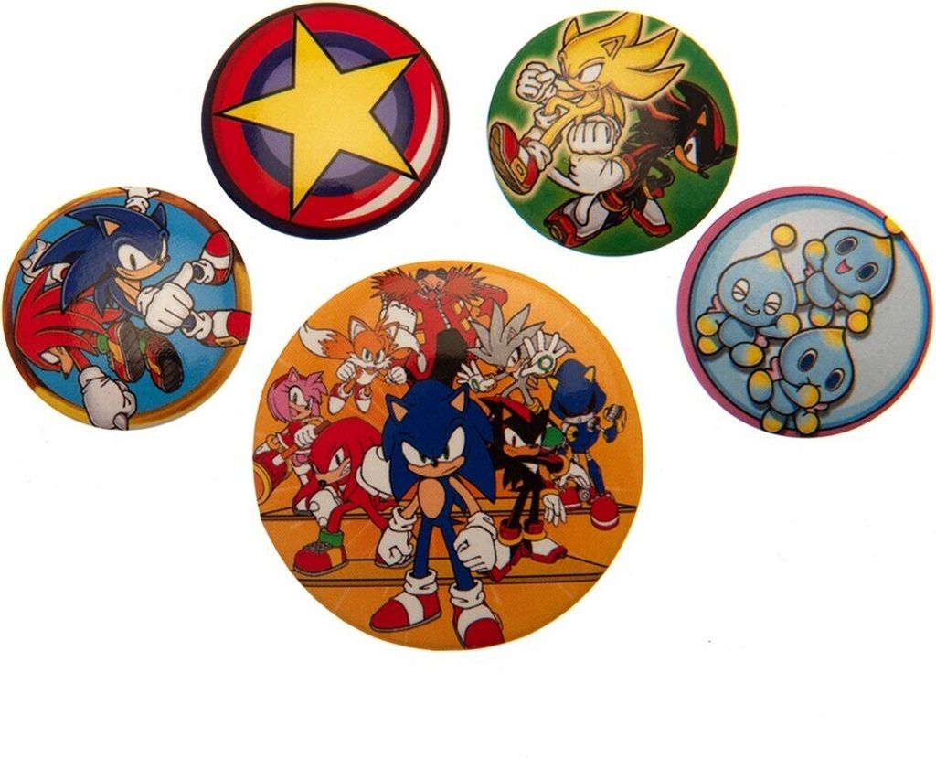 Sonic The Hedgehog - Anstecker-Set 5er-Pack TA10502 (Einheitsgröße) (Bunt)
