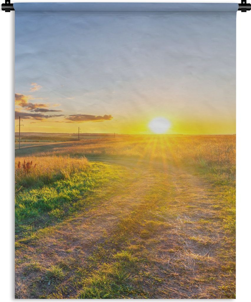MuchoWow Wandteppich Wandbehang Sonne - Natur - Landschaft 60x80 cm Tapisserie Dekoration Wandtuch - Decke - Wandtücher - Wohne