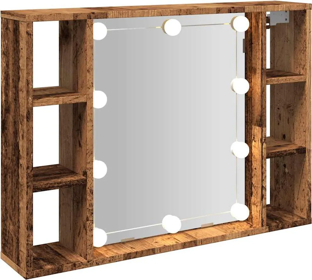 Specchio Bagno LED Effetto Legno Antico 76x15x55 cm | Offerta Online