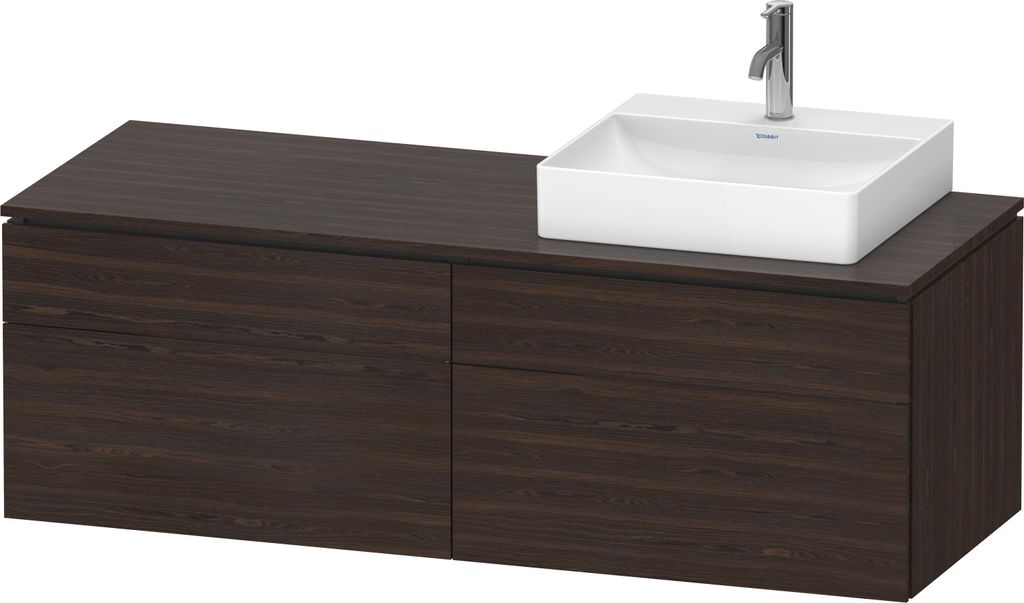Duravit L-Cube Konsolenwaschtischunterbau wandhängend, inklusive Konsolenplatte, 4 Auszüge, Becken rechts, 1420x482x550mm, LC4870R69690000