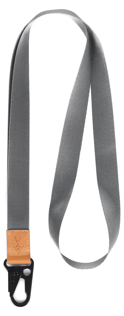 Porte-badge tour de cou gris anthracite avec lanière robuste femme