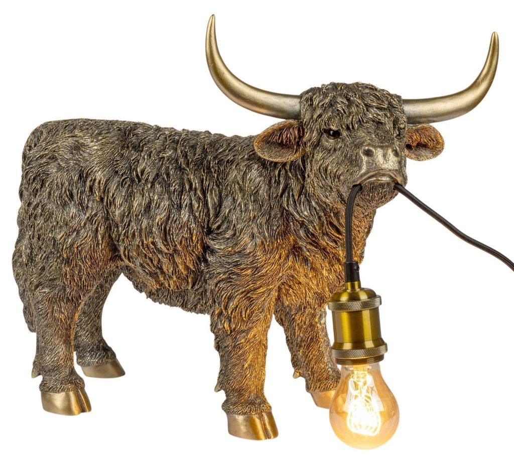 formano Hochlandrind Lampe Stimmungslampe Antik-Goldfarben Produktbild 
