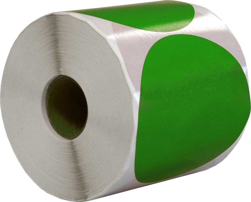 DULA Runde Etiketten - Grün - 80mm - 500 Aufkleber auf Rolle - Siegel - Markierungspunkte - Leere runde Aufkleber auf Rolle