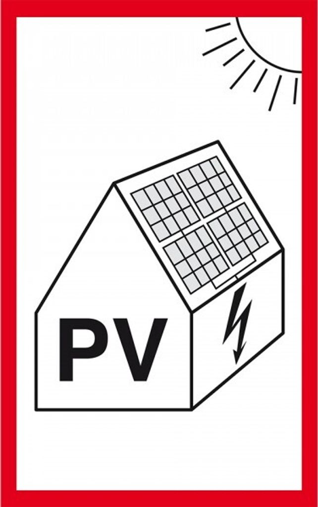 Dreifke Schild I Hinweisschild Photovoltaikanlage für Feuerwehr, Kunststoff,...