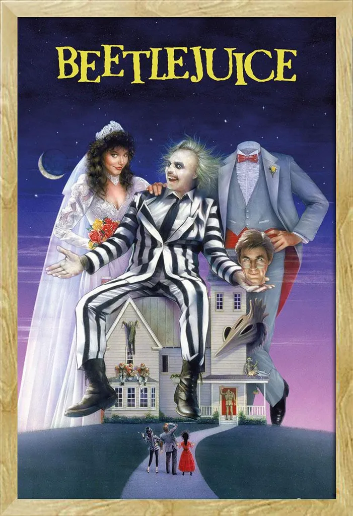 Poster Beetlejuice Recently Deceased con Cornice Shinsuke Maxi MDF Faggio - 1