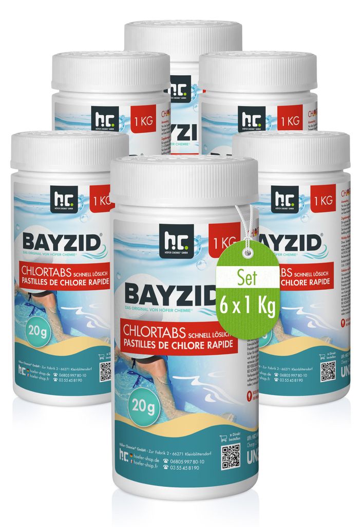6x1 kg BAYZID® Chlortabs 20g schnell lösliche Produktbild 