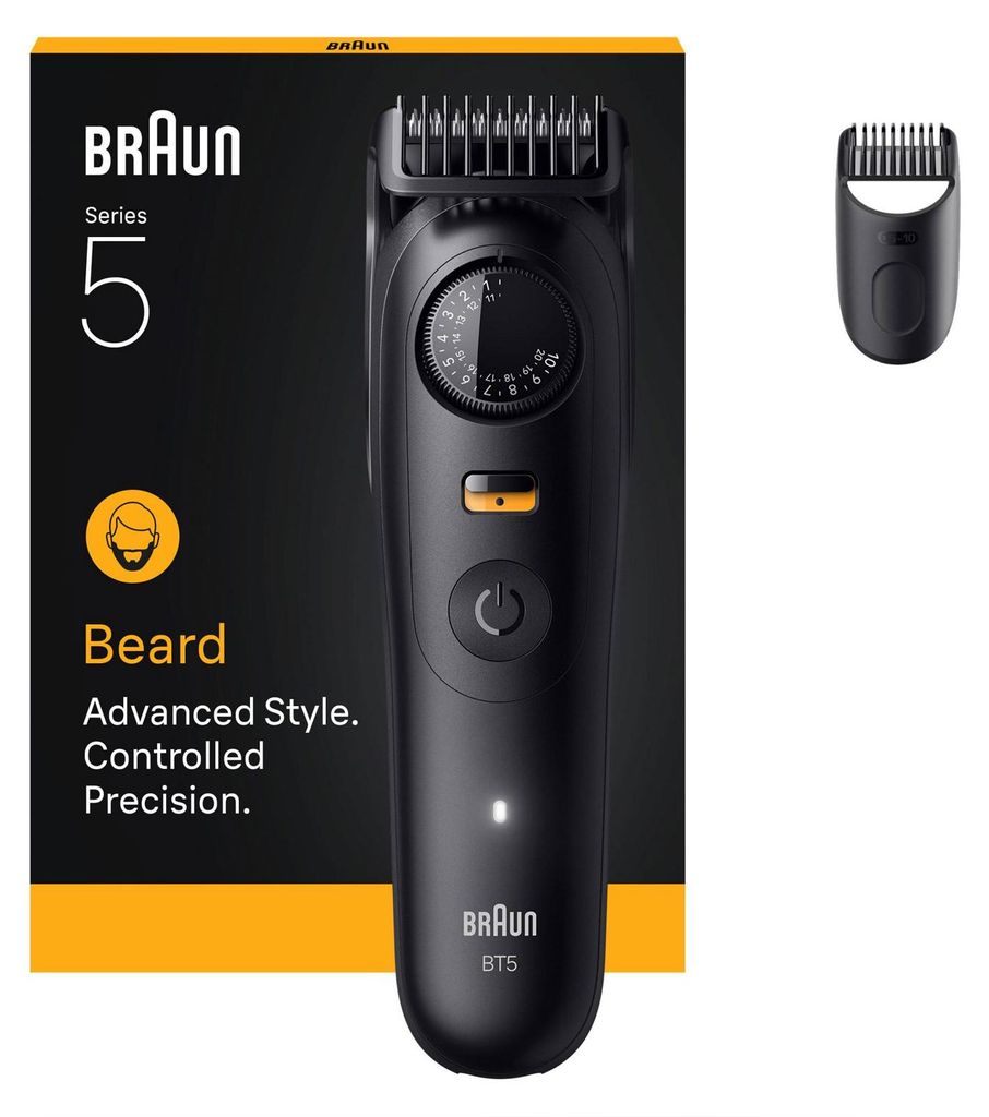Braun BeardTrimmer 5 BT5500, Waschbar, Akku, Schwarz Produktbild 