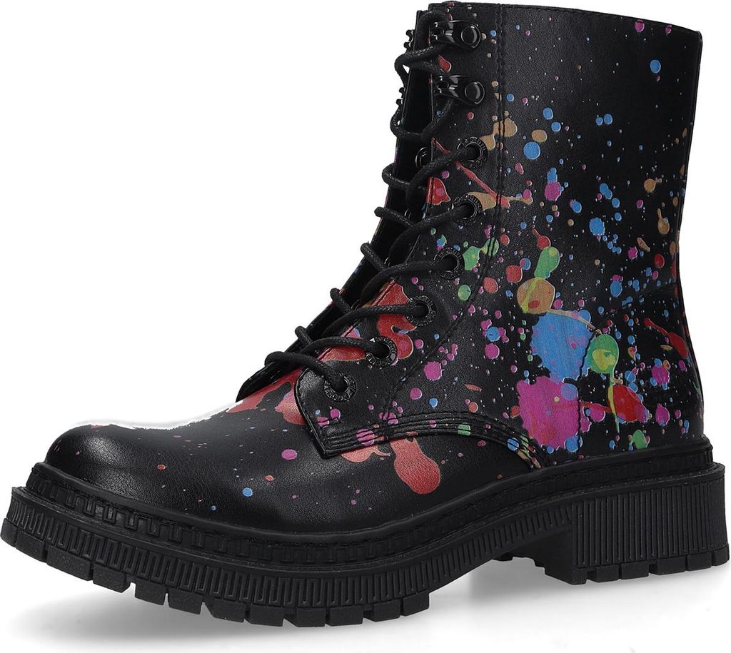 Dockers Damen-Schnürstiefelette Schwarz-Mehrfarbig, Produktbild 