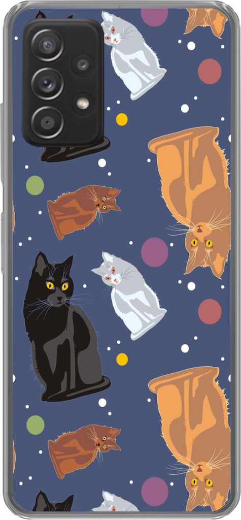 MuchoWow Handyhülle Schutzhülle Hülle für Telefoonhoesje Samsung galaxy a73 Muster - Katze - Weltraum - Jungen - Mädchen - Kinder - Kinder S...