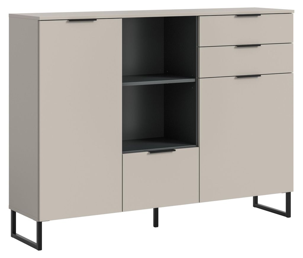 Noida buffet 2 portes, 1 porte battante, 2 tiroirs, 2 Image du produit 