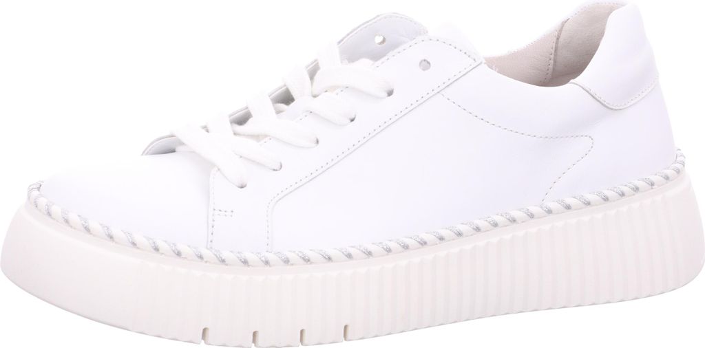 Gabor Fashion Damen-Schnürhalbschuh Weiß-Silber, Farbe:weiß, UK Größe:6