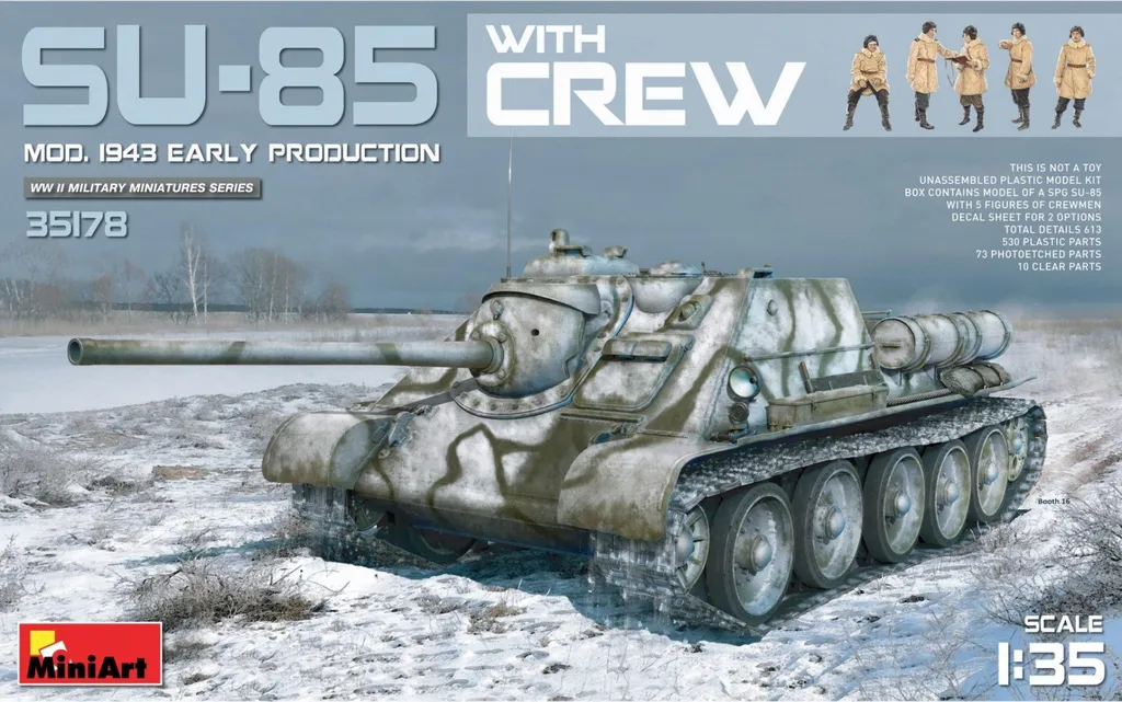 SU-85 MiniArt 1:35 avec Intérieur et Équipage de 5 Soldats Détails Full