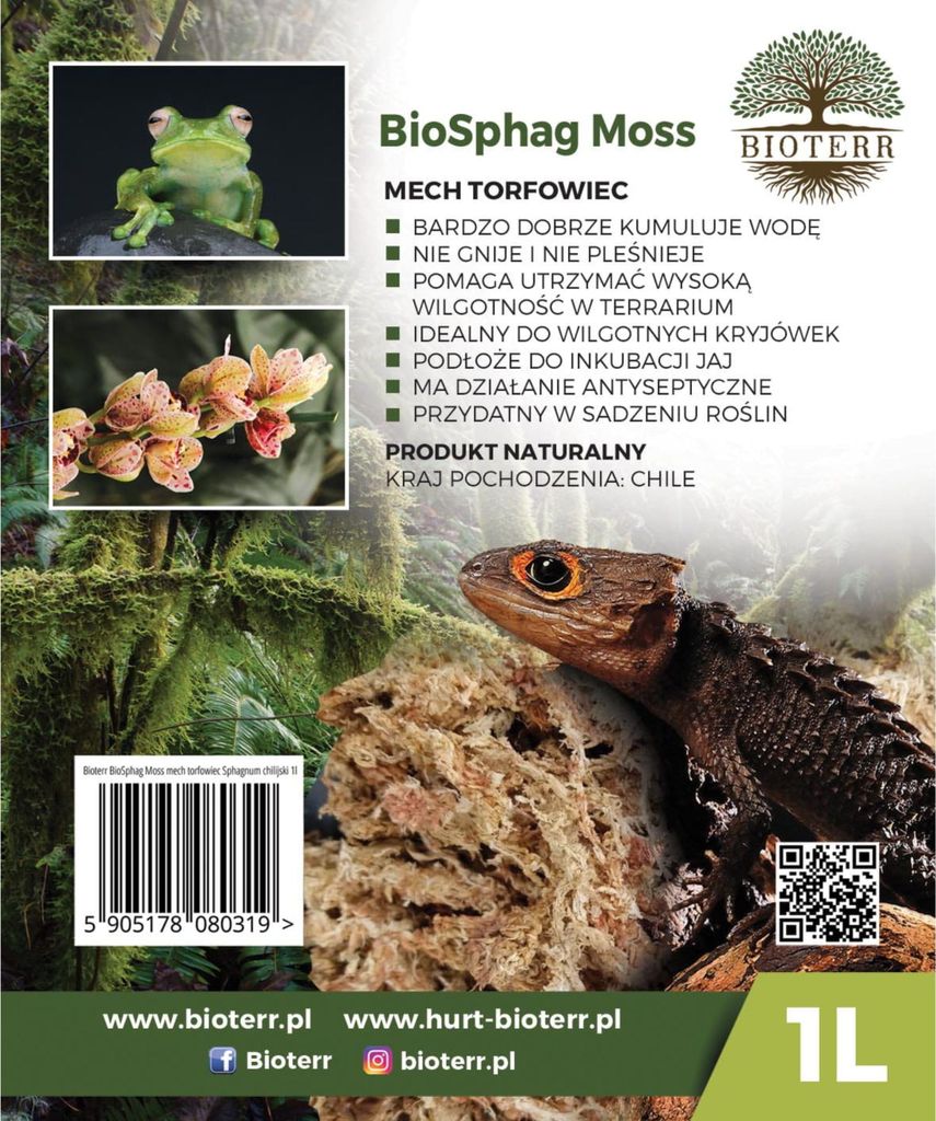 BioSphag Moss Muschio di sfagno cileno 1 litro per terrari Immagine del prodotto 