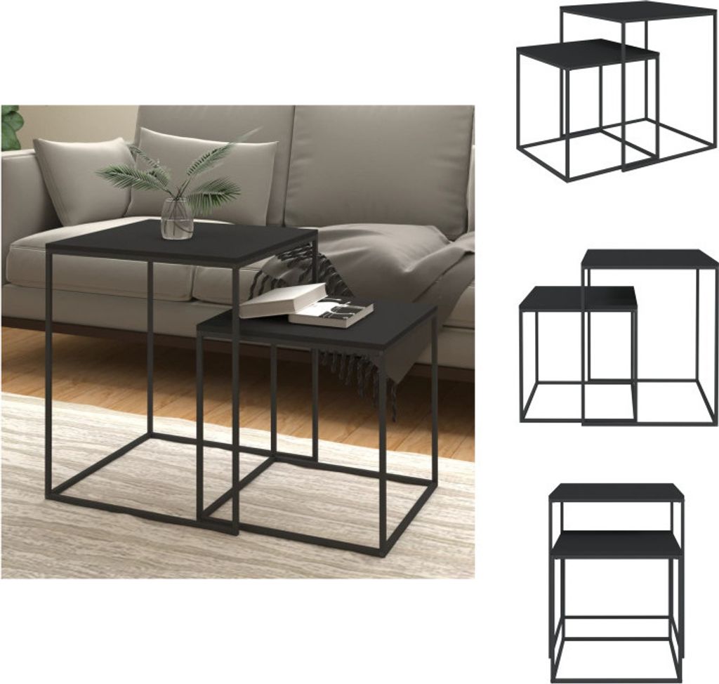 vidaXL Couchtisch-Set 2-tlg. Holzwerkstoff und Metall - Couchtische