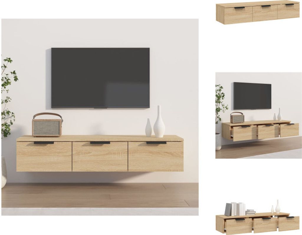 vidaXL Wandschrank Sonoma-Eiche 102x30x20 cm Holzwerkstoff - Wandregale