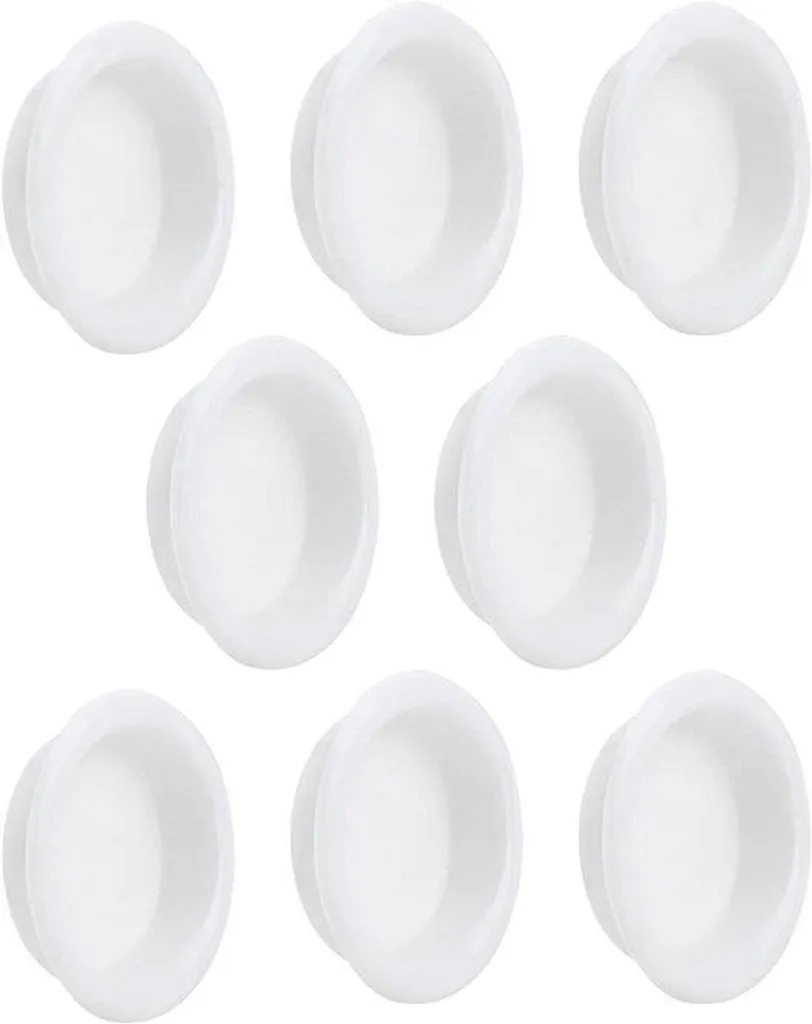 Poignée ronde pour porte coulissante de dressing, lot de 8 boutons blancs