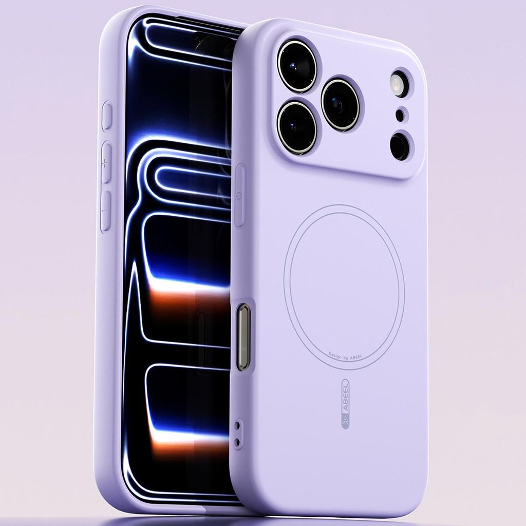 Magnetische Handyhülle für iPhone 17 Pro, MagSafe kompatible, Flüssig Silikon Stoßfest Kratzfest Hülle Lila