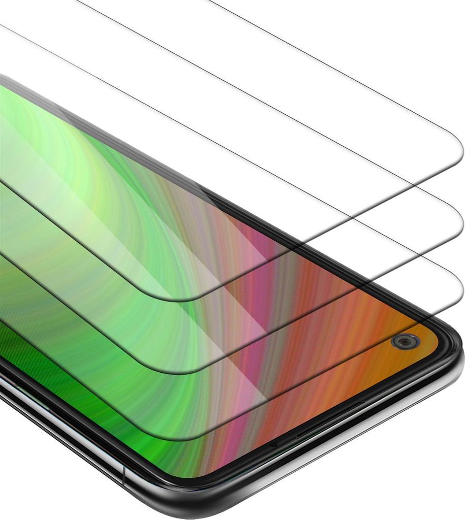 Cadorabo 3x Panzer Folie für Motorola One Vision Schutzfolie in natur Folie Tempered Display-Schutzglas