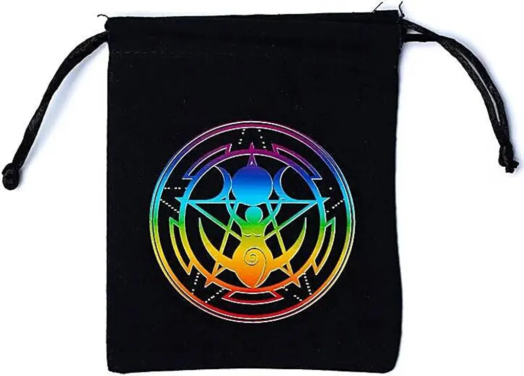Sac coton Noir Déesse 12x10,5cm - Protégez vos objets de la poussière