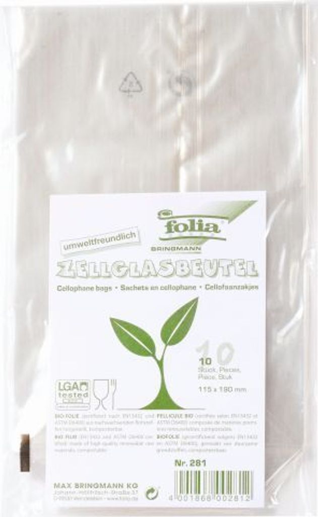 Folia 281 sacchetti in cellophane 11,5 x 19 cm 10 pezzi(T) Immagine del prodotto 