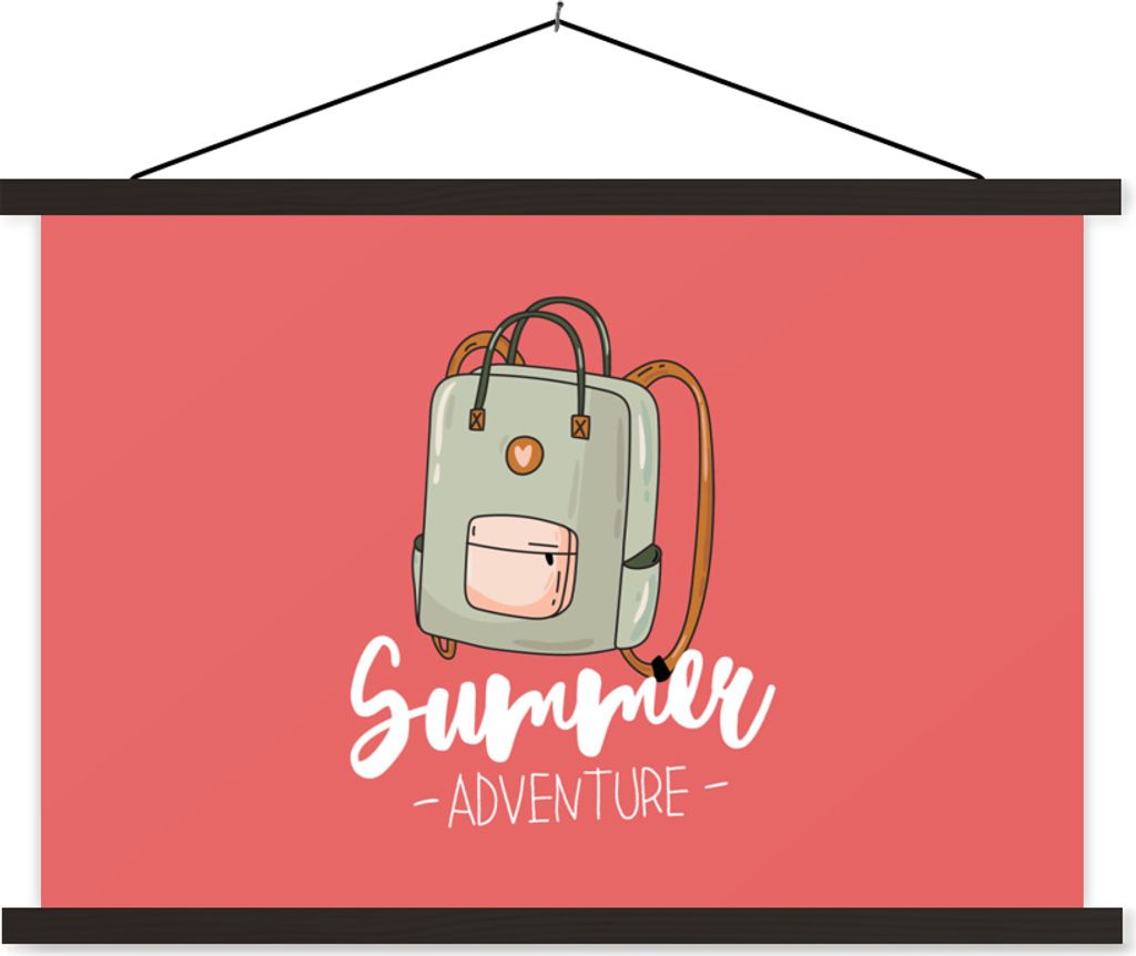 MuchoWow Textilposter Reisekoffer - Weiß - Rosa 120x80 cm mit schwarzem Rahmen - Wanddeko