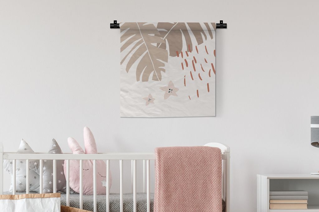 MuchoWow Wandteppich Wandbehang Sommer - Stern - Blatt 60x60 cm Tapisserie Dekoration Wandtuch - Dekorationen - Wand Decke