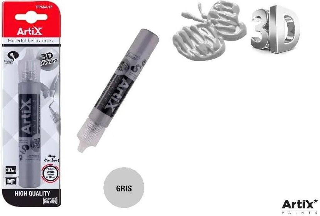3D-Strukturfarbe, grau, 30 ml – Artix