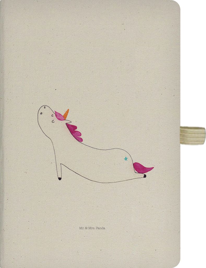Mr. & Mrs. Panda notizbuch Einhorn Yoga - Transparent - Geschenk, A5 Heft, Sport, Namaste, Journal, Tagebuch, Adressbuch, Yogamatte, Unicorn, Einh...