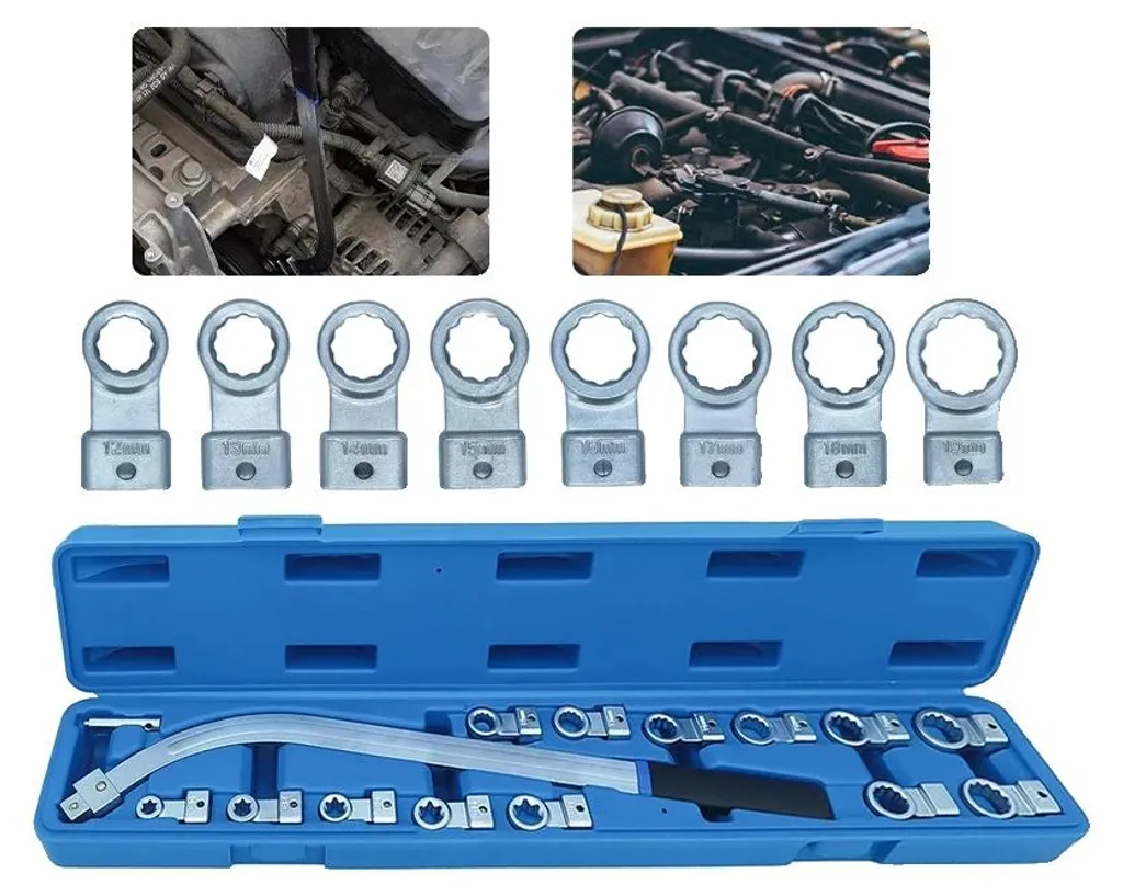 Coffret d'outils pour tendeur de courroie d'accessoire 15 pièces en acier