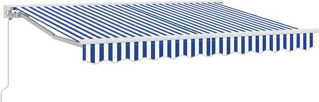 Einziehbare Markise Blau und Weiß 300 x 200 cm