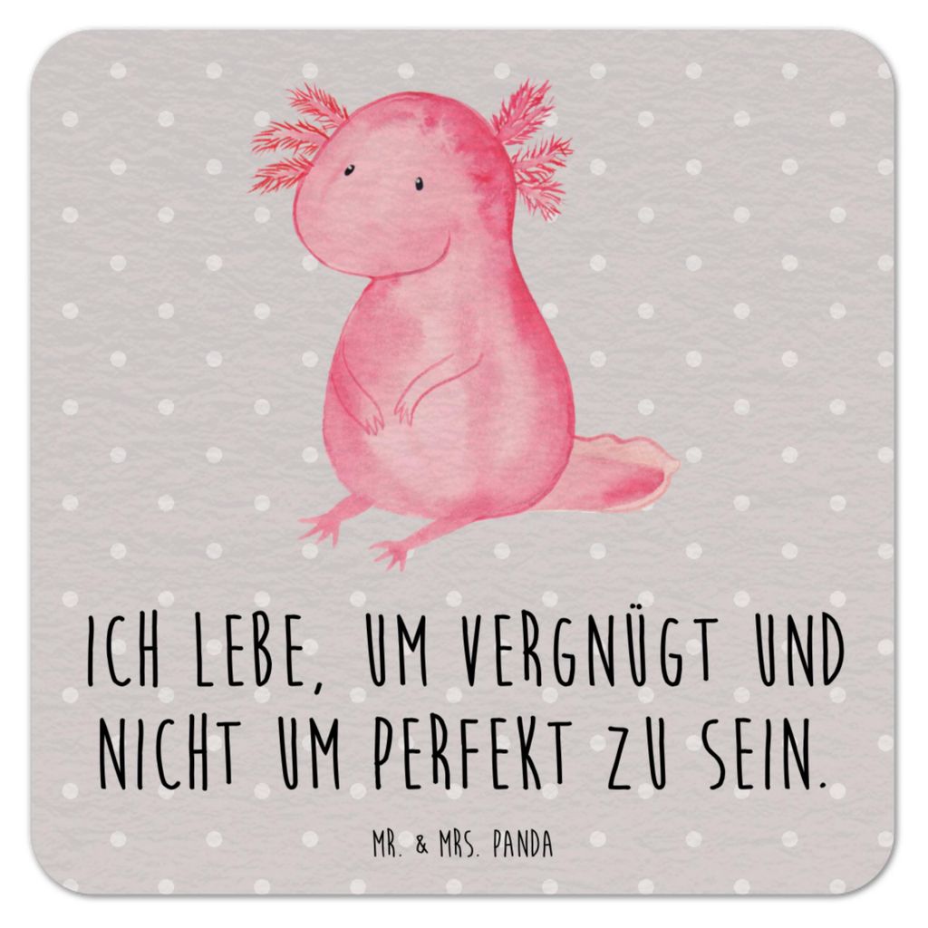 Mr. & Mrs. Panda Bierfilzl Axolotl Niedlich 25er Set - Grau Pastell - Geschenk, bieruntersetzer, Tischuntersetzer, Freundin, Liebe, gläserunterset...