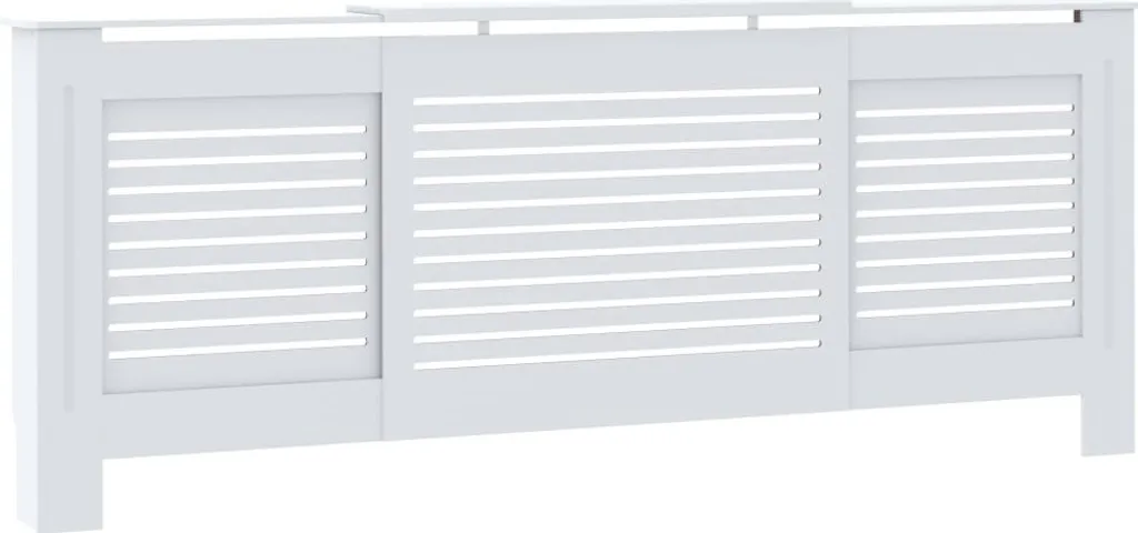 Habillage de radiateur XXL en bois MDF blanc 205 cm pour grand salon